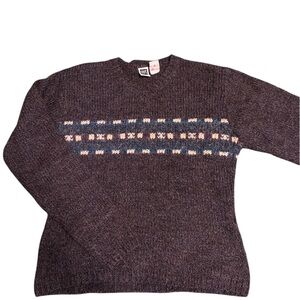 Vintage Women’s Dark Brown Sweater with Pattern